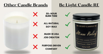 Stress Relief Candle | Purpose-Driven Soy Candles | Scented Candle for Home | 8oz Long Lasting Candle