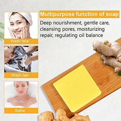 REVIGLAM Ginger Bar Soap, Vegan Slimming Ginger Bath Soap, Effective Weight Loss