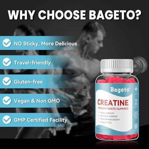 Creatine Monohydrate Gummies for Men & Women, 5g of Creatine Per Serving