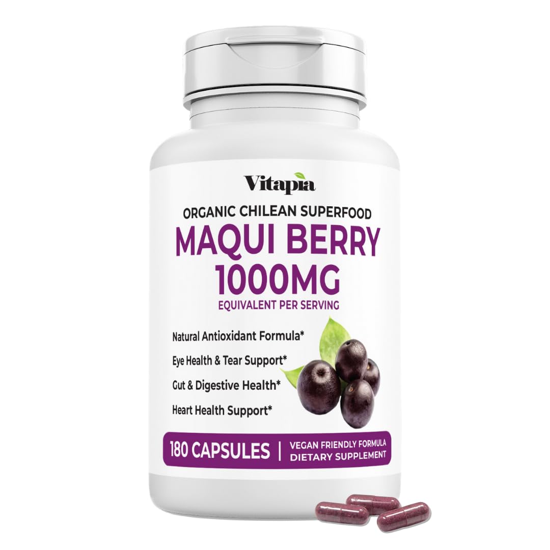 Vitapia Maqui Berry 1000mg - Maqui Berry Powder Supplement - Vegan Friendly, Non-GMO and Gluten-Free - 120 Veggie Capsules