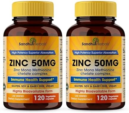 Sandhu Herbals Zinc 50mg & Sea Moss Black Seed Oil Ashwagandha Ginger Burdock Root Supplement for Men & Women| Made in USA