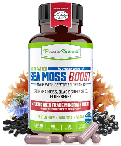 Power By Naturals Sea Moss Advanced with Black Seed Oil & Elderberry Capsules 