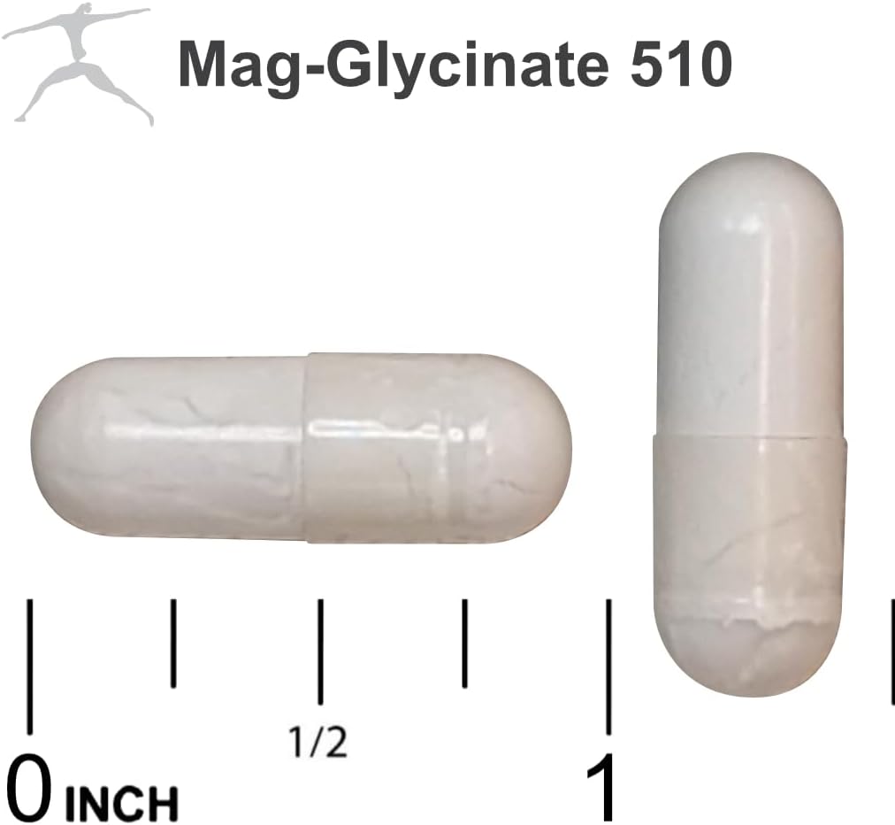 Biospec Nutritionals Mag Glycinate 510 – Magnesium Glycinate – Nutritional Supplement for Stress, Heart Health, Nerves, Muscles, Energy, and Metabolism* - (100 Capsules)