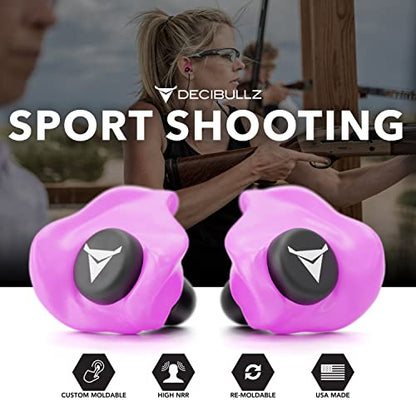 Decibullz - Custom Molded Earplugs, 31dB Highest NRR, Comfortable Hearing Protection