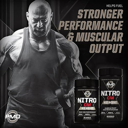 PMD Sports Nitro cm - Nitric Oxide with Agmatine Pre Workout Supplement - Muscle