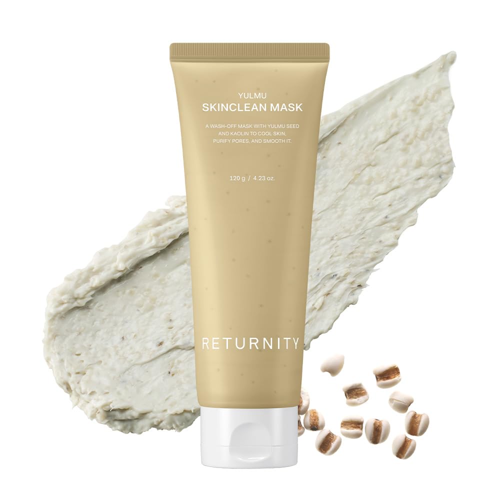 RETURNITY Yulmu Skinclean Mask, Gentle Exfoliating Wash-off Face Mask with Coix seed Extract for Pores and Uneven Skin, 120g Korean Skincare