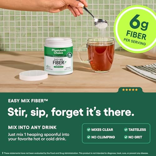 Physician's CHOICE Complete Gut Health Bundle for Bloating, Digestive Health, Immune, & GLP-1 Support - 60 Billion Probiotic 30CT + Digestive Enzymes 90CT + Easy Mix Fiber Powder 30CT