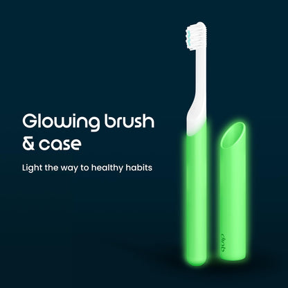 Quip Sonic Electric Toothbrush for Kids with Timer, Glow in the Dark Green