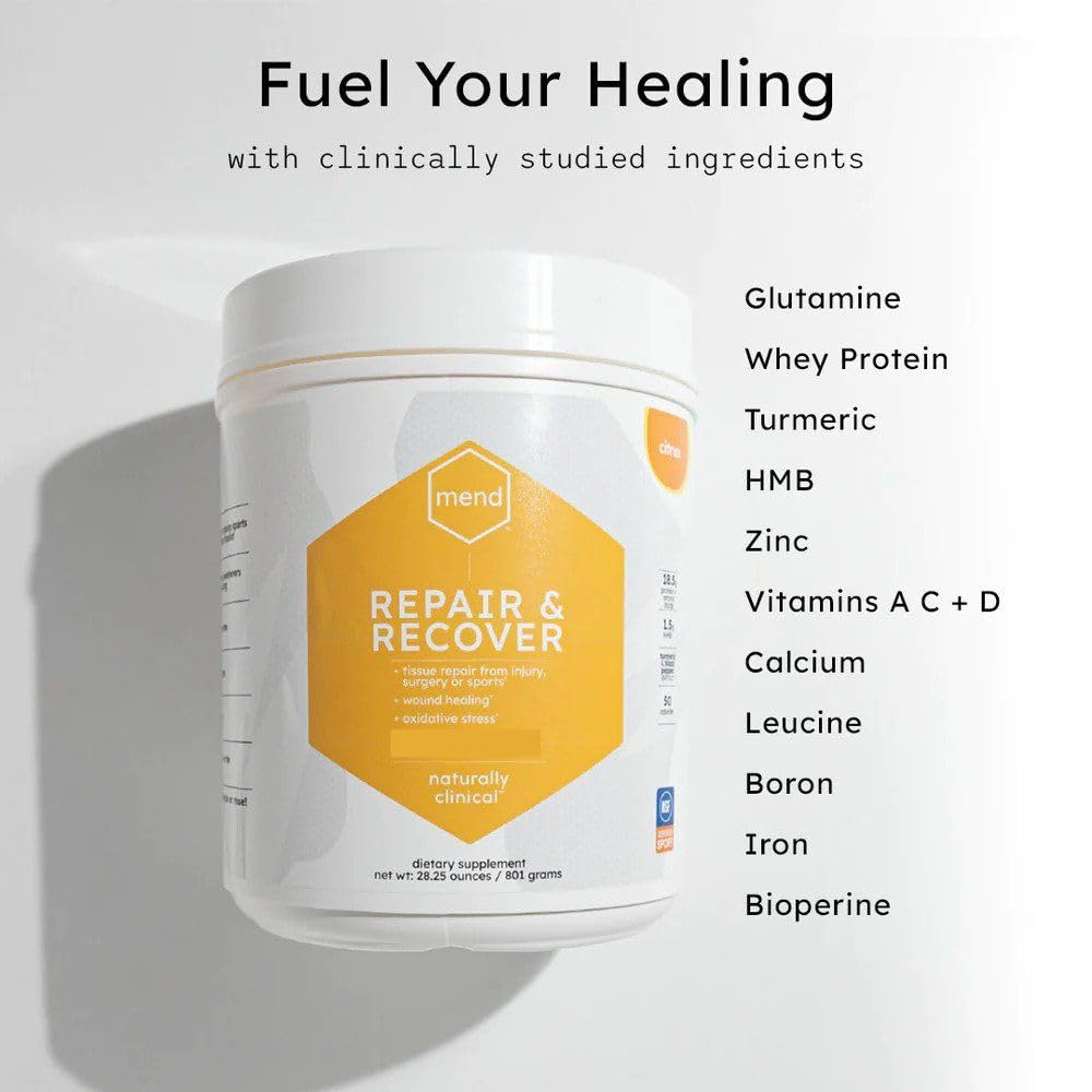MEND Repair & Recover Citrus Protein Powder - Support Healing for Bones, Wounds