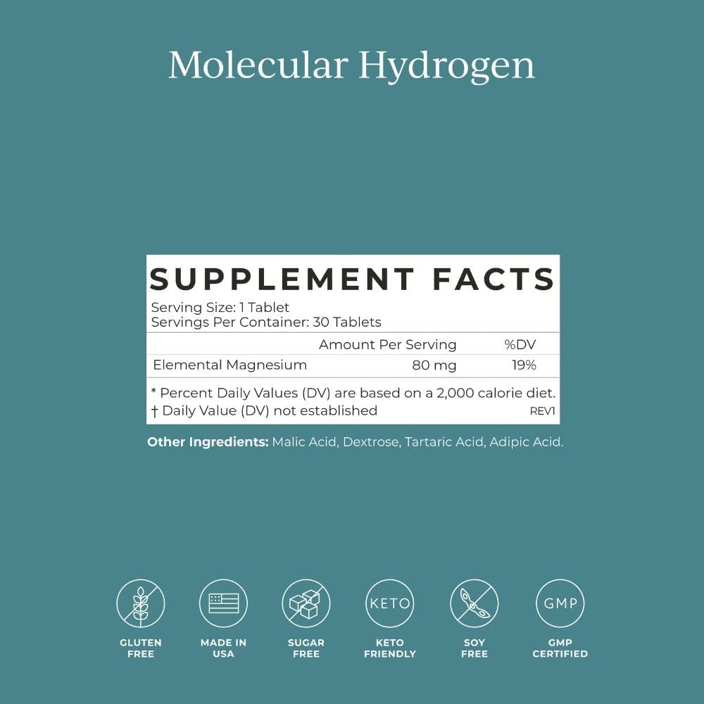 CYMBIOTIKA H2 Molecular Hydrogen Tablets, 12 ppm Antioxidant Water