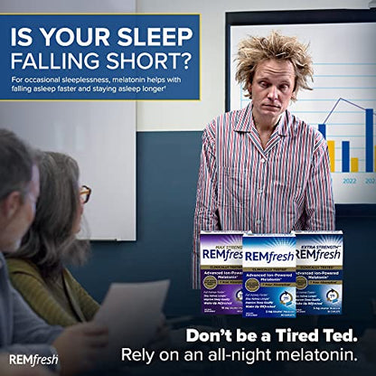 REMfresh 2mg Advanced Melatonin Sleep Aid Supplement (36 Caplets)