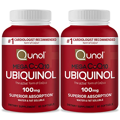Qunol Ubiquinol CoQ10 100mg Softgels, Mega Ubiquinol 100mg - Superior Absorption 