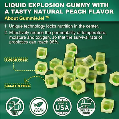 Sugar Free Digestive Enzymes Gummies 1000mg - Break Down Food Quickly - Chewable