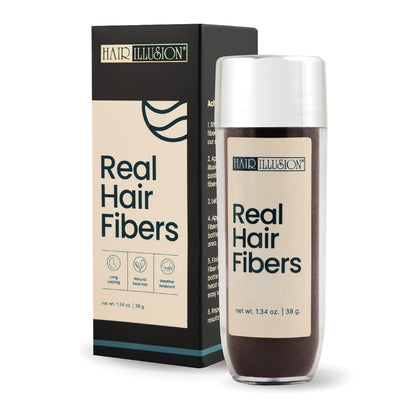 Hair Illusion 100% Natural Human Hair Fibers Not Synthetic for Men and Women, Premium Hair Building Formulation, Large, 38 g Bottle, Jet Black