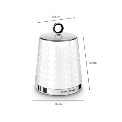 Morphy Richards 978054 Dimensions Set of 3 Round Kitchen Storage Canisters, White