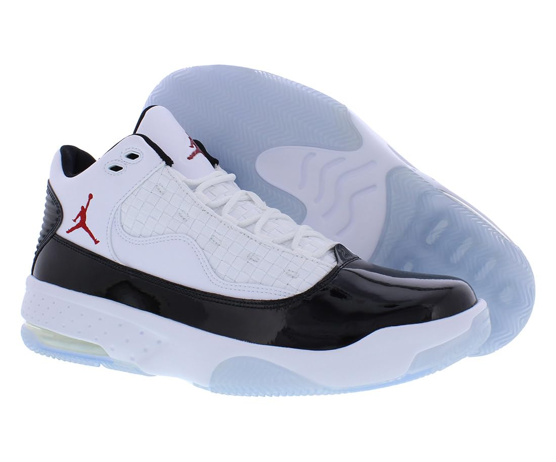 Nike Men's Jordan Max Aura 2 Basketball Shoe, White/Gym Red-Black, 11 M US