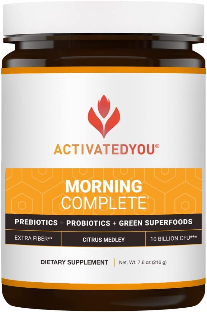 ACTIVATEDYOU Morning Complete Daily Wellness Drink with 10 Billion CFUs, Prebiotics, Probiotics and Green Superfoods, 30 Servings, Apple Cinnamon + Citrus Flavor Bundle