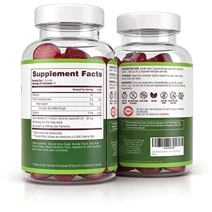 Vegan Saw Palmetto for Women & Men - Potent Saw Palmetto Extract, Prostate Supplement