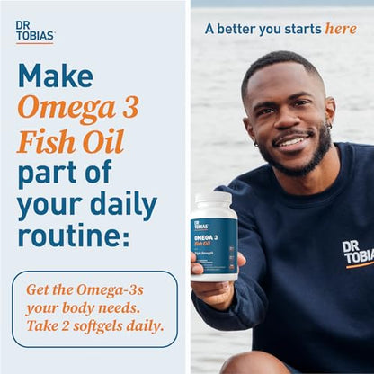 Dr. Tobias Omega 3 Fish Oil, 800 mg EPA 600 mg DHA Omega 3 Supplement for Heart