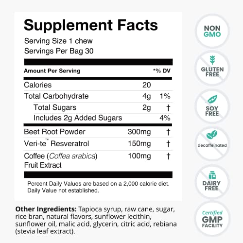 humanN SuperBeets Memory & Focus Brain Supplement Chews – Mental Alertness