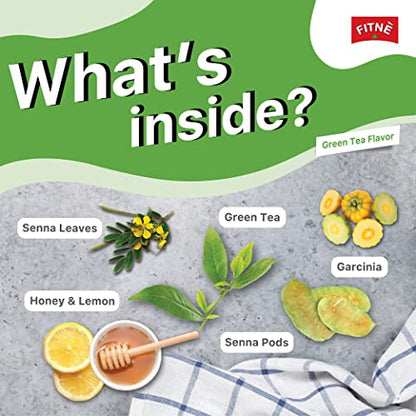 FITNE Green Tea Herbal Honey Lemon With Garcinia Senna Infusion Gentle Detox Cleanse