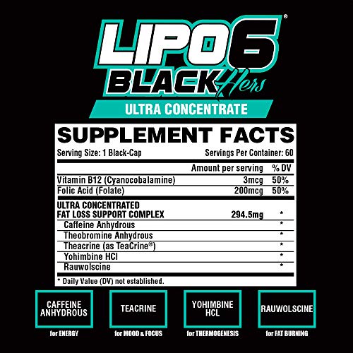 Nutrex Research Lipo-6 Black Hers Ultra Concentrate | Weight Loss Pills for Women | Fat Burner