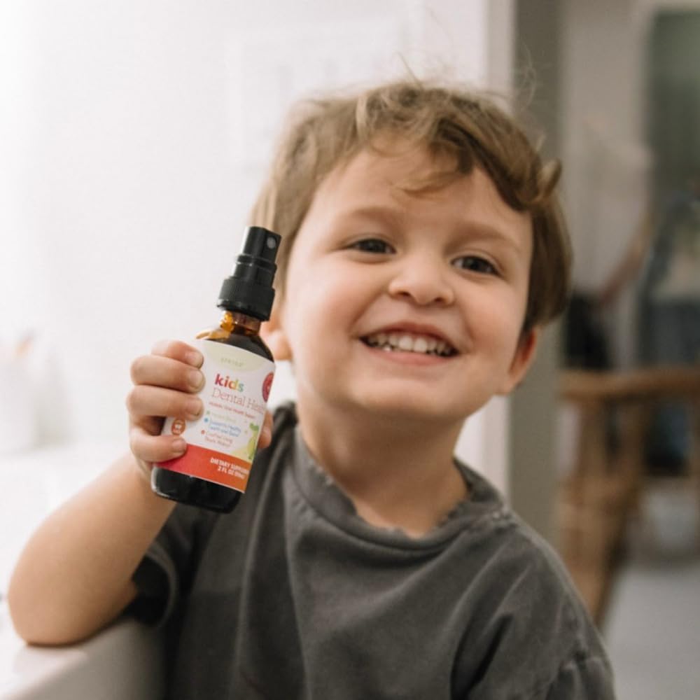 SPRIGS Kids Dental Health Herbal Rinse, 2 Oz | Fluoride Free Formula for Children's Oral Hygiene | Sweet Taste with Black Walnut & White Oak for Strong Teeth & Gums & a Clean, Healthy Smile