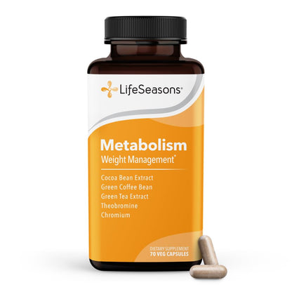 Metabolism - Weight Control Support & Energy Boosting Supplement - Natural Appetite Suppressant - Curbs Cravings - Green Tea, Coffee Bean, Chromium, Cacao & Theobromine - 70 Capsules