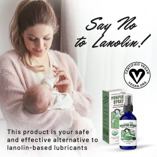 Legendairy Milk Pumping Spray 4 oz., Helps Sore Nipples & Clogged Ducts, Organic