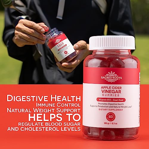 Sacred Roots Sugar-Free, Apple Cider Vinegar Gummies, 60 Gummies – Supports Healthy