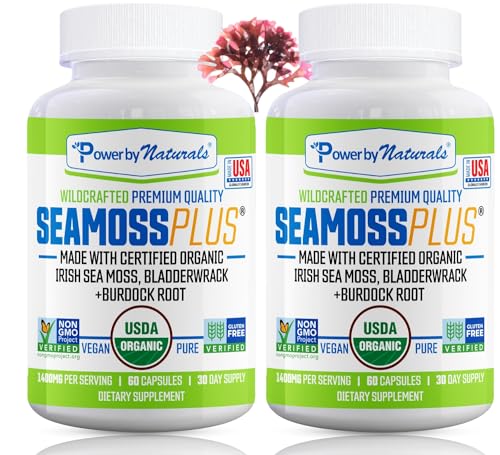 Power By Naturals Sea Moss Plus - USDA Certified Organic Wildcrafted Irish Seamoss