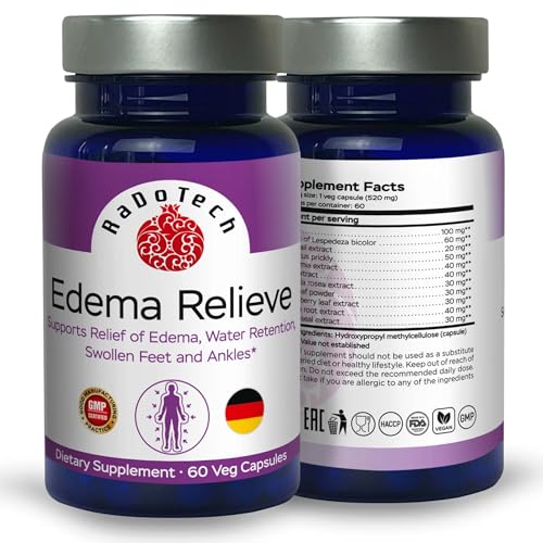 RaDoTech - Edema Relief Water Pills, Natural Diuretics for Water Retention, Foot Swelling