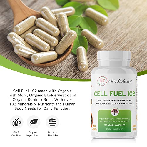 Red's Kitchen Sink Cell Fuel 102 Sea Moss Capsules | Made with Irish Sea Moss Bladderwra