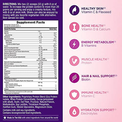 Nature's Bounty Complete Protein & Vitamin Shake Mix with Collagen & Fiber, Contains Vitamin C