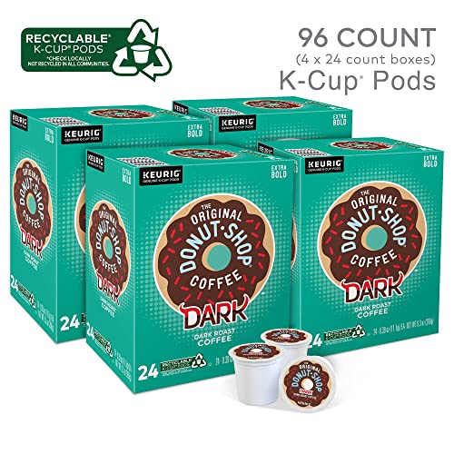 The Original Donut Shop Dark Coffee, Keurig Single-Serve K-Cup Pods, Dark Roast, 96 Ct