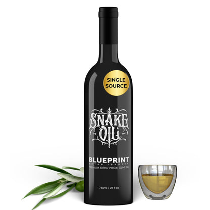 Blueprint Bryan Johnson Extra Virgin Olive Oil - Single Source, 750ml Glass Bottle + Non Dairy Cocoa Powder - 100% Pure Cocoa, (12 Ounces)