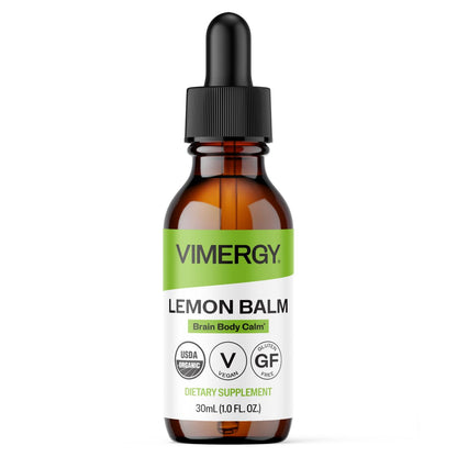 Vimergy USDA Organic Lemon Balm Tincture Herbal Supplement – Can be Used in Tea - Non-GMO, Alcohol-Free –115 mL (1 mL/Serving)