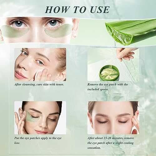 Under Eye Mask - 60 PCS Aloe Vera Under Eye Patches - Combat Puffy Eyes, Dark Circles