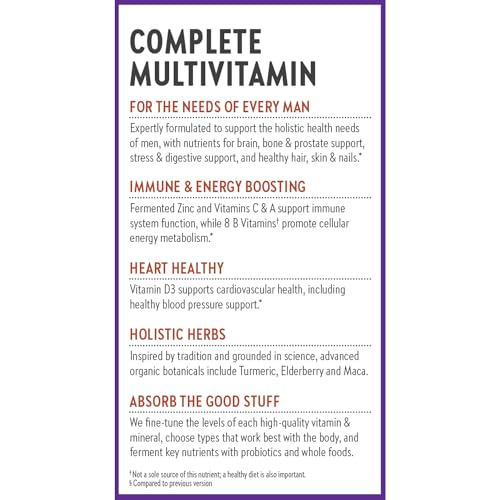New Chapter Men's Multivitamin for Immune, Stress, Heart + Energy Support