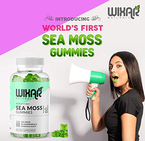 WIXAR NATURALS Sea Moss Gummies - Natural Irish Sea Moss and Bladderwrack