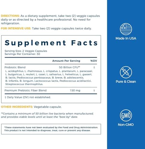 NewRhythm Probiotics 50 Billion CFU 20 Strains, 60 Veggie Capsules and Kids Probiotic Chewables, 5 Billion CFU 10 Strains