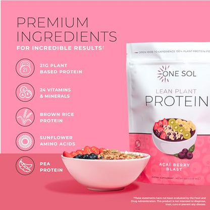 One Sol Protein Powder, Lean & Low Carb, No Bloating, Gluten Free, Lactose-Free