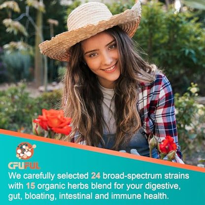 Probiotics for Women & Men - 300 Billion CFU & 24 Strains Probiotic with 15 Organic