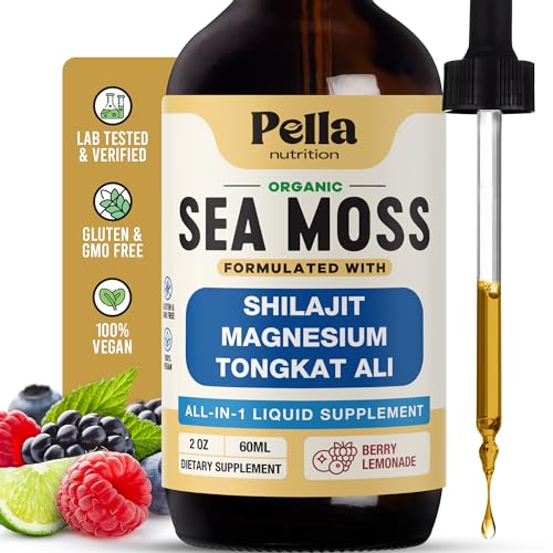 Sea Moss, Shilajit, Magnesium, Tongkat Ali Liquid Drops - Vegan, Fast Absorption