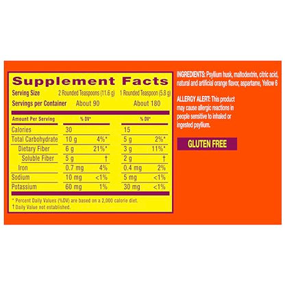 Metamucil, Daily Psyllium Husk Powder Supplement, Sugar-Free Powder, 4-in-1 Fiber