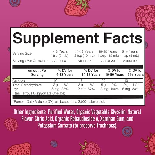 MaryRuth Organics Liquid Iron Supplement for Women Men & Kids, Iron for Healthy Blood