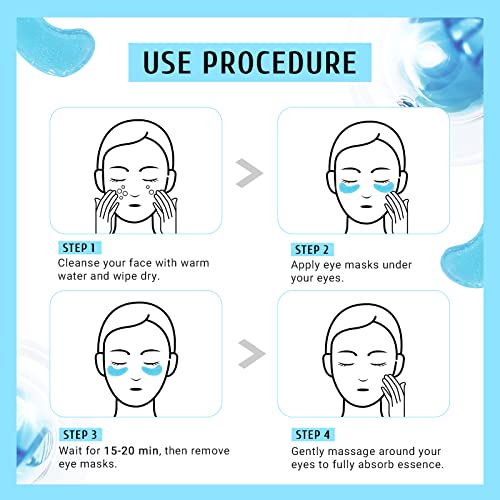 PEAUAMIE Under Eye Patchs (30 Pairs) Hyaluronic Acid Eye Mask for Dark Circles