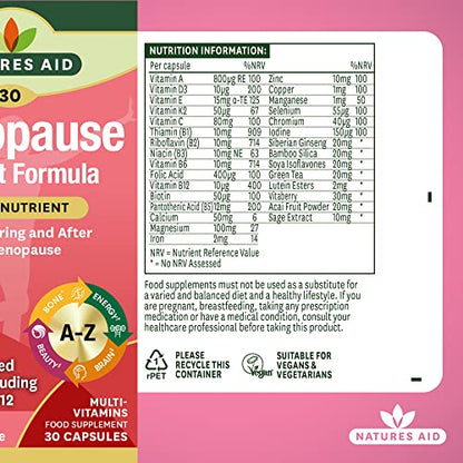 Natures Aid Menopause Support Formula 30caps
