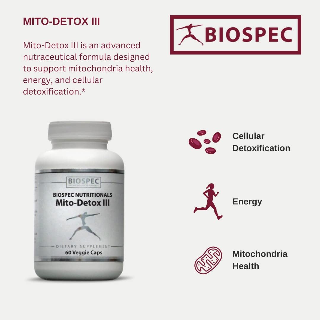 BIOSPEC NUTRITIONALS Mito-Detox III - N-Acetyl Cysteine (NAC), Acetyl L-Carnitine, Alpha Lipoic Acid (ALA), Co-Q-10