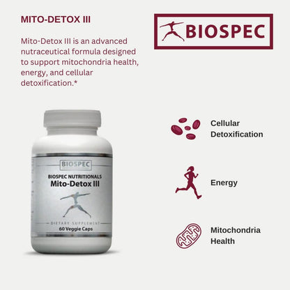 BIOSPEC NUTRITIONALS Mito-Detox III - N-Acetyl Cysteine (NAC), Acetyl L-Carnitine, Alpha Lipoic Acid (ALA), Co-Q-10